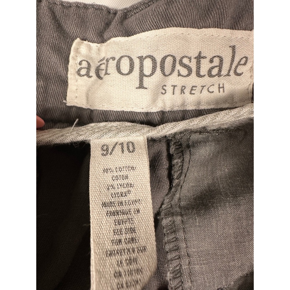 Aeropostale Stretch Chino Shorts Womens 9/10 Gray Cotton Blend Casual Mid Rise - Picture 2 of 5